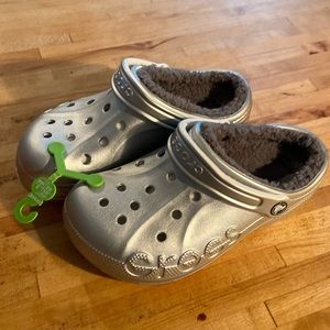 Crocs BAYA lined Metallic Sliver clog